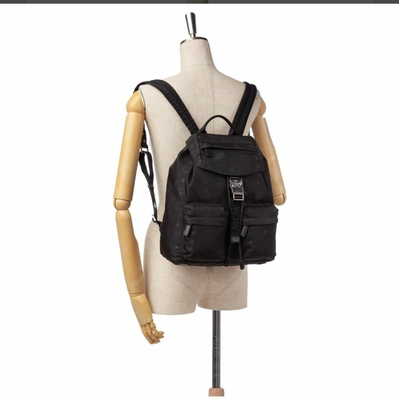 MCM Monogram Dieter Nylon Black Backpack - Picture 6 of 14